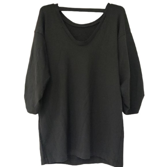 NWT Splendid Womens Reversable Crew Neck/V-Neck Sweater Size S Black $130 K242 - Picture 2 of 2